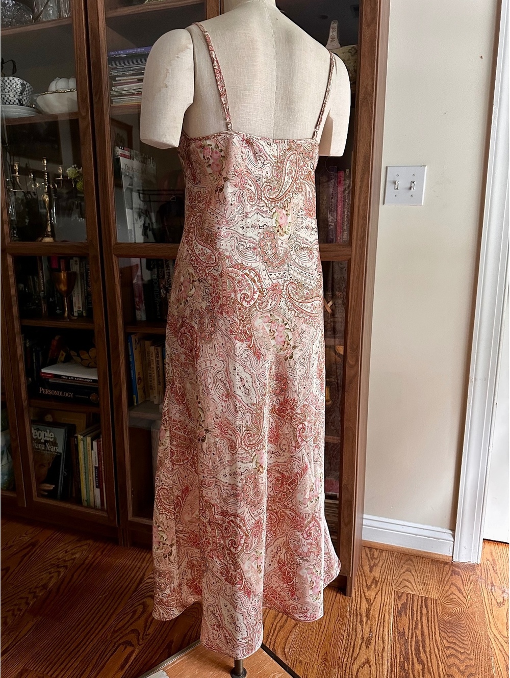 Vintage Madison Studio Intimates Paisley Lace-Trim Slip Dress size L. Brand New - Picture 4 of 7